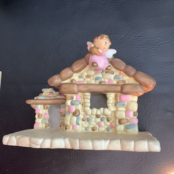 Nativity Manager Christmas Holiday Scene Fairy Lighted  5 X 10 Inch Stone house - Picture 6 of 10